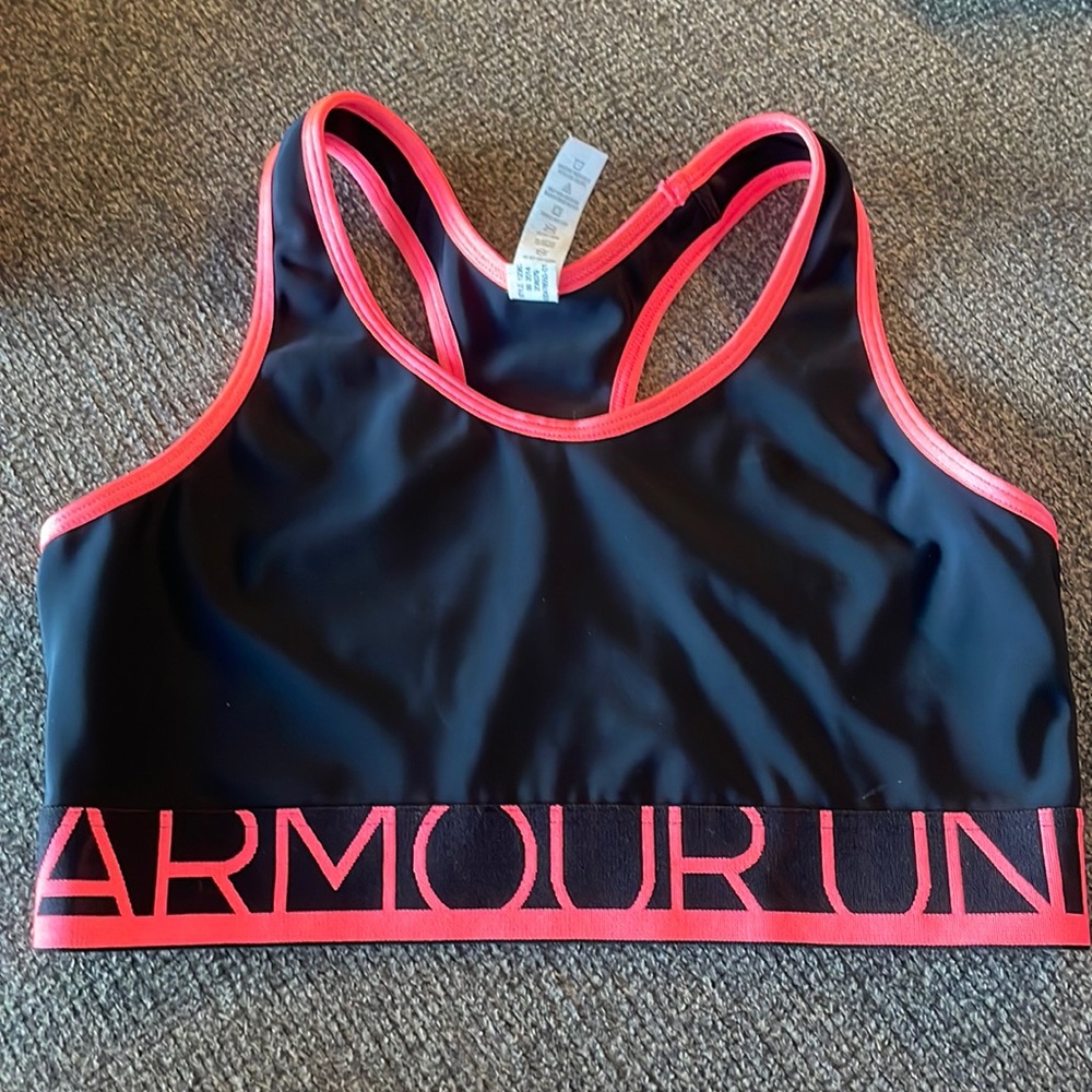 Under Armour. Girls. Size Small. Black and bright pink. Brand new without tags.